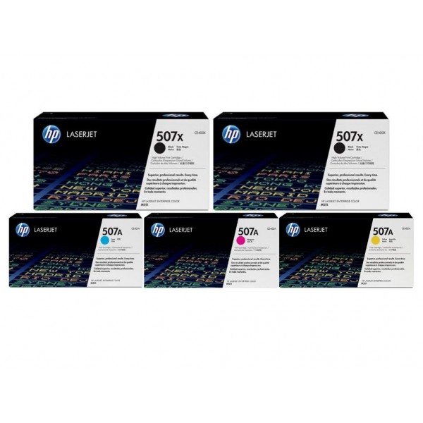 Set Cartuse Toner Original HP (507X/507A) 2x CE400X Negru, 1x CE401A Cyan, 1x CE403A Magenta, 1x CE402A Galben, 40000 pagini si stick USB