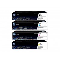 Set Cartuse Toner Original HP (117A) 1x W2070A Negru, 1x W2071A Cyan, 1x W2073A Magenta, 1x W2072A Galben, 3100 pagini si stick USB
