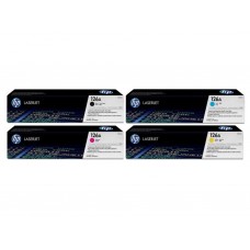 Set Cartuse Toner Original HP (126A) 1x CE310A Negru, 1x CE311A Cyan, 1x CE313A Magenta, 1x CE312A Galben, 4200 pagini si stick USB