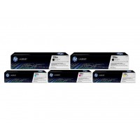 Set Cartuse Toner Original HP (126A) 2x CE310A Negru, 1x CE311A Cyan, 1x CE313A Magenta, 1x CE312A Galben, 5400 pagini si stick USB