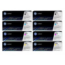 Set Cartuse Toner Original HP (131A) 2x CF210A Negru, 2x CF211A Cyan, 2x CF213A Magenta, 2x CF212A Galben, 14000 pagini si stick USB