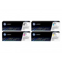 Set Cartuse Toner Original HP (201A) 1x CF400A Negru, 1x CF401A Cyan, 1x CF403A Magenta, 1x CF402A Galben, 5700 pagini si stick USB