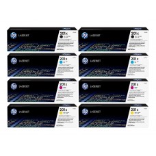 Set Cartuse Toner Original HP (201X/201A) 2x CF400X Negru, 2x CF401A Cyan, 2x CF403A Magenta, 2x CF402A Galben, 14000 pagini si stick USB