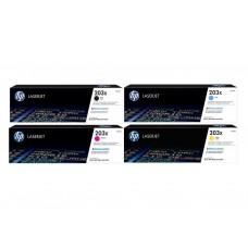 Set Cartuse Toner Original HP (203X) 1x CF540X Negru, 1x CF541X Cyan, 1x CF543X Magenta, 1x CF542X Galben, 10700 pagini si stick USB