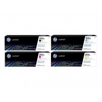 Set Cartuse Toner Original HP (205A) 1x CF530A Negru, 1x CF531A Cyan, 1x CF533A Magenta, 1x CF532A Galben, 3800 pagini si stick USB