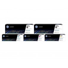 Set Cartuse Toner Original HP (205A) 2x CF530A Negru, 1x CF531A Cyan, 1x CF533A Magenta, 1x CF532A Galben, 4900 pagini si stick USB