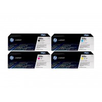 Set Cartuse Toner Original HP (305A) 1x CE410A Negru, 1x CE411A Cyan, 1x CE413A Magenta, 1x CE412A Galben, 10000 pagini si stick USB