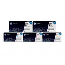 Set Cartuse Toner Original HP (307A) 2x CE740A Negru, 1x CE741A Cyan, 1x CE743A Magenta, 1x CE742A Galben, 35900 pagini si stick USB