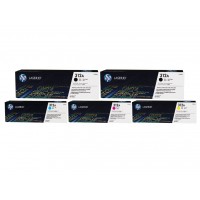 Set Cartuse Toner Original HP (312A) 2x CF380A Negru, 1x CF381A Cyan, 1x CF383A Magenta, 1x CF382A Galben, 12900 pagini si stick USB