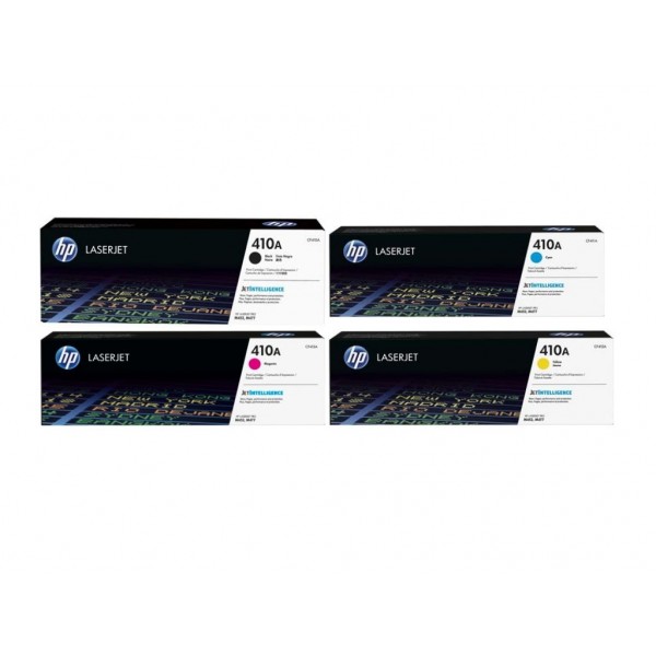 Set Cartuse Toner Original HP (410A) 1x CF410A Negru, 1x CF411A Cyan, 1x CF413A Magenta, 1x CF412A Galben, 9200 pagini si stick USB
