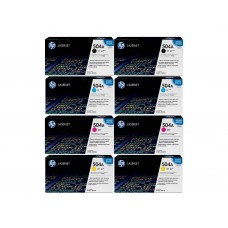 Set Cartuse Toner Original HP (504A) 2x CE250A Negru, 2x CE251A Cyan, 2x CE253A Magenta, 2x CE252A Galben, 52000 pagini si stick USB