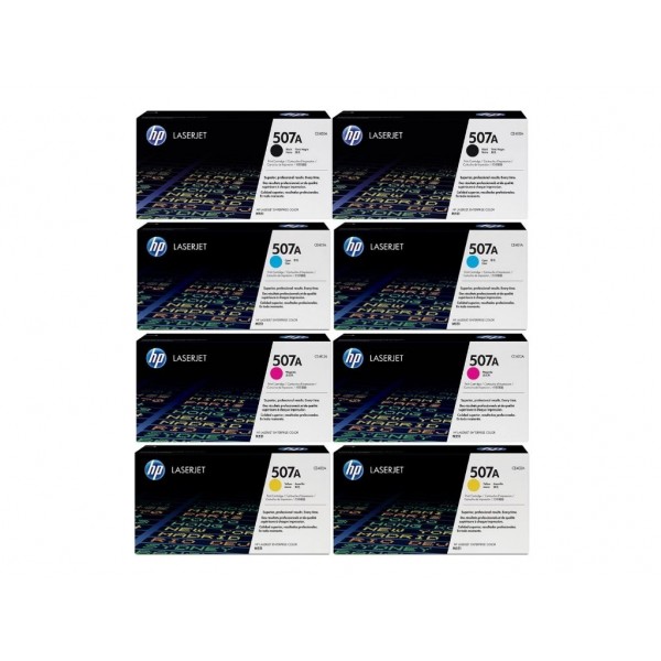 Set Cartuse Toner Original HP (507A) 2x CE400A Negru, 1x CE401A Cyan, 1x CE403A Magenta, 1x CE402A Galben, 29000 pagini si stick USB