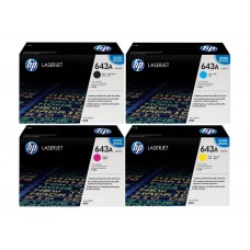 Set Cartuse Toner Original HP (643A) 1x Q5950A Negru, 1x Q5951A Cyan, 1x Q5953A Magenta, 1x Q5952A Galben, 41000 pagini si stick USB