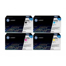 Set Cartuse Toner Original HP (645A) 1x C9730A Negru, 1x C9731A Cyan, 1x C9733A Magenta, 1x C9732A Galben, 49000 pagini si stick USB