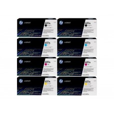 Set Cartuse Toner Original HP (651A) 2x CE340A Negru, 2x CE341A Cyan, 2x CE343A Magenta, 2x CE342A Galben, 123000 pagini si stick USB