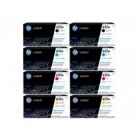 Set Cartuse Toner Original HP (655A) 2x CF450A Negru, 2x CF451A Cyan, 2x CF453A Magenta, 2x CF452A Galben, 88000 pagini si stick USB