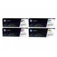 Set Cartuse Toner Original HP (826A) 1x CF310A Negru, 1x CF311A Cyan, 1x CF313A Magenta, 1x CF312A Galben, 123500 pagini si stick USB