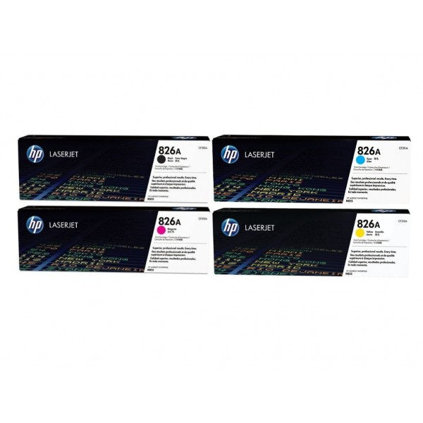 Set Cartuse Toner Original HP (826A) 1x CF310A Negru, 1x CF311A Cyan, 1x CF313A Magenta, 1x CF312A Galben, 123500 pagini si stick USB
