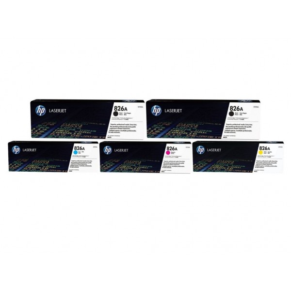 Set Cartuse Toner Original HP (826A) 2x CF310A Negru, 1x CF311A Cyan, 1x CF313A Magenta, 1x CF312A Galben, 152500 pagini si stick USB
