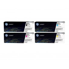 Set Cartuse Toner Original HP (827A) 1x CF300A Negru, 1x CF301A Cyan, 1x CF303A Magenta, 1x CF302A Galben, 125500 pagini si stick USB