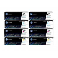 Set Cartuse Toner Original HP (216A) 2x W2410A Negru, 2x W2411A Cyan, 2x W2413A Magenta, 2x W2412A Galben, 7200 pagini si stick USB