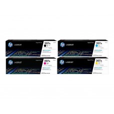 Set Cartuse Toner Original HP (207A) 1x W2210A Negru, 1x W2211A Cyan, 1x W2213A Magenta, 1x W2212A Galben, 5100 pagini si stick USB