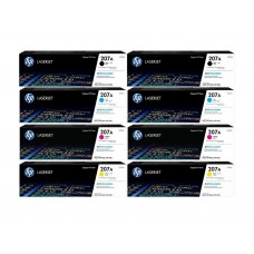 Set Cartuse Toner Original HP (207A) 2x W2210A Negru, 2x W2211A Cyan, 2x W2213A Magenta, 2x W2212A Galben, 12000 pagini si stick USB