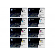 Set Cartuse Toner Original HP (507X/507A) 2x CE400X Negru, 2x CE401A Cyan, 2x CE403A Magenta, 2x CE402A Galben, 58000 pagini si stick USB
