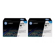 Set Cartuse Toner Original HP (643A) 2x Q5950A Negru, 22000 pagini si stick USB