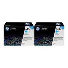 Set Cartuse Toner Original HP (643A) 2x Q5951A Cyan, 20000 pagini si stick USB