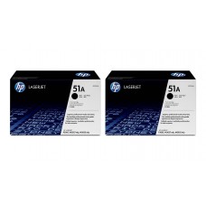 Set Cartuse Toner Original HP (51A) 2x Q7551A Negru, 13000 pagini si stick USB