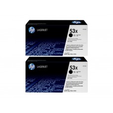 Set Cartuse Toner Original HP (53X) 2x Q7553X Negru, 14000 pagini si stick USB