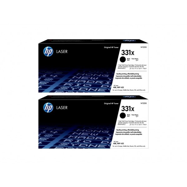 Set Cartuse Toner Original HP (331X) 2x W1331X Negru, 30000 pagini si stick USB