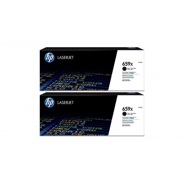 Set Cartuse Toner Original HP (659X) 2x W2010X Negru, 68000 pagini si stick USB