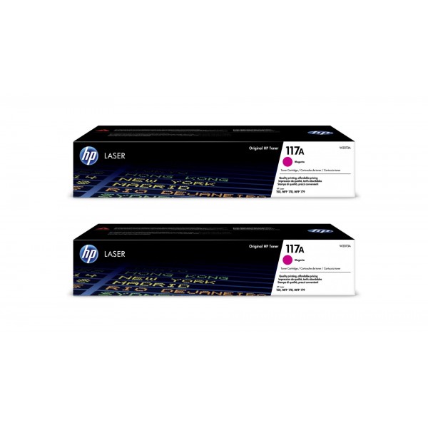 Set Cartuse Toner Original HP (117A) 2x W2073A Magenta, 1400 pagini si stick USB