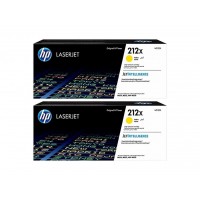 Set Cartuse Toner Original HP (212X) 2x W2122X Galben, 20000 pagini si stick USB