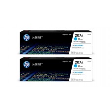 Set Cartuse Toner Original HP (207A) 2x W2211A Cyan, 2500 pagini si stick USB