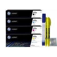 Set Cartuse Toner Original HP 415A 1x W2030A Negru, 1x W2031A Cyan, 1x W2032A Magenta, 1x W2033A Galben cu 3x Pix, 2x Textmarker si 1x CD-R