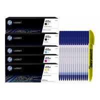 Set Cartuse Toner Original HP 415X 1x W2030X Negru + HP 415A 1x W2030A Negru + 1x W2031A Cyan + 1x W2032A Magenta + 1x W2033A Galben cu 15x Pix si Textmarker