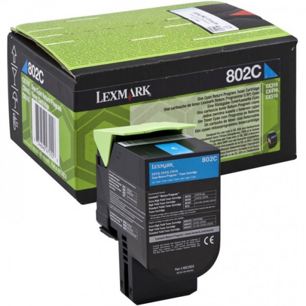 Cartus toner return program 80C20C0 (802C) cyan Lexmark 1000 pagini