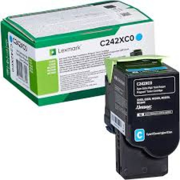 Cartus toner C242XC0 cyan Lexmark 3500 pagini