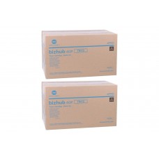 Set Cartuse toner Konica-Minolta Original 2x TN412 Negru, 38000 pagini si USB Stick