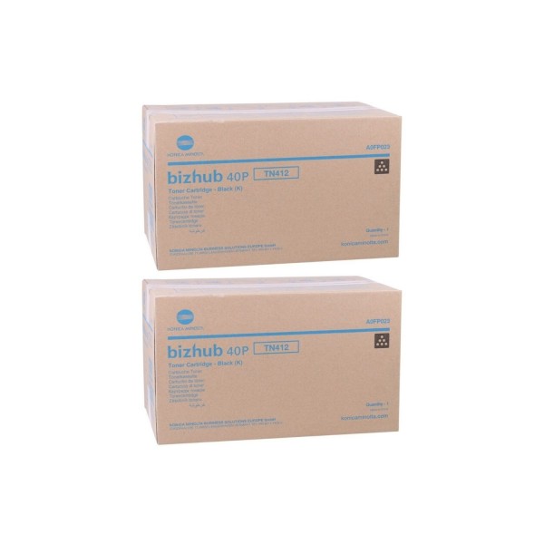 Set Cartuse toner Konica-Minolta Original 2x TN412 Negru, 38000 pagini si USB Stick