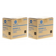 Set Cartuse toner Konica-Minolta Original 2x TNP27K Negru, 10400 pagini si USB Stick