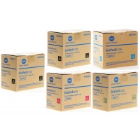 Set Cartuse toner Konica-Minolta Original 2x TNP27K Negru, 1x TNP27C Cyan, 1x TNP27M Magenta, 1x TNP27Y Galben, 23900 pagini si USB Stick