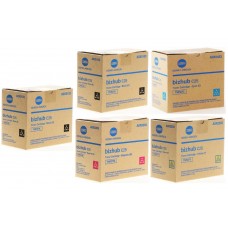 Set Cartuse toner Konica-Minolta Original 2x TNP27K Negru, 1x TNP27C Cyan, 1x TNP27M Magenta, 1x TNP27Y Galben, 23900 pagini si USB Stick