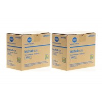 Set Cartuse toner Konica-Minolta Original 2x TNP27Y Galben, 9000 pagini si USB Stick
