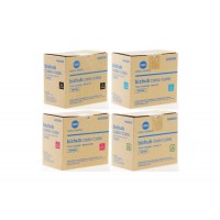 Set Cartuse toner Konica-Minolta Original 1x TNP48K Negru, 1x TNP48C Cyan, 1x TNP48M Magenta, 1x TNP48Y Galben, 40000 pagini si USB Stick