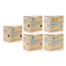 Set Cartuse toner Konica-Minolta Original 2x TNP48K Negru, 1x TNP48C Cyan, 1x TNP48M Magenta, 1x TNP48Y Galben, 50000 pagini si USB Stick