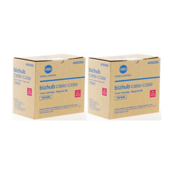 Set Cartuse toner Konica-Minolta Original 2x TNP48M Magenta, 20000 pagini si USB Stick